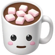 Light Pink mug of hot chocolate with marshmallows  sticker