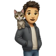 Cat + human sticker