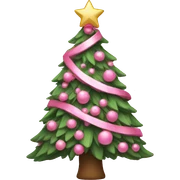 Pink Christmas tree sticker