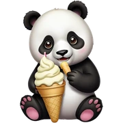 Panda eating ice cream sticker