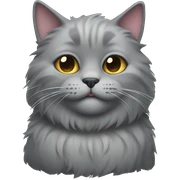 Flaffy grey cat sticker
