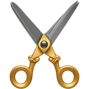 Gold scissors sticker