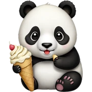 Panda eating ice cream sticker