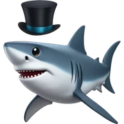 Shark with a top hat sticker
