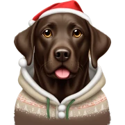 Chocholate labrador wearing christmas hoodie sticker