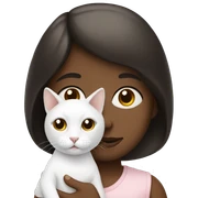 A child with a white cat sticker