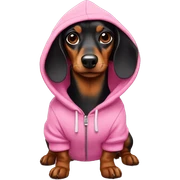 Dachshund Wearing a pink hoodie sticker
