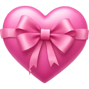 Pink heart with a bow sticker