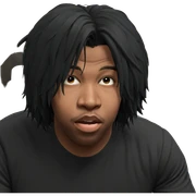 boy with black hair meme sticker