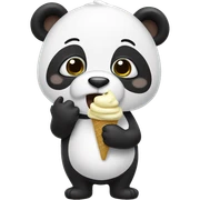 Panda eating ice cream sticker