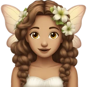 Beautiful fairy brown hair flowers sticker