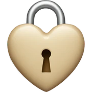 Closed beige lock heart sticker