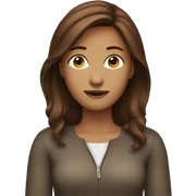 Woman with brown hair in laptop  sticker