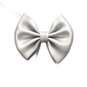 white satin bow sticker