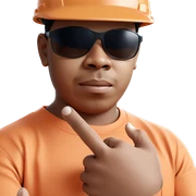 cool boy in hardhat sticker