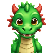 Red and green cute dragon  sticker