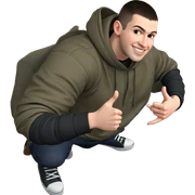 smiling boy giving thumbs up sticker
