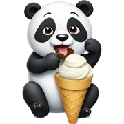 Panda eating ice cream sticker