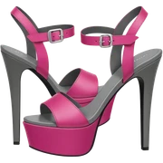 Fuchsia and gray platform sandles sticker