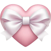 Pastel pink heart with white bow sticker