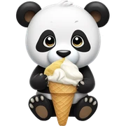 Panda eating ice cream sticker