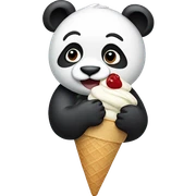 Panda eating ice cream sticker
