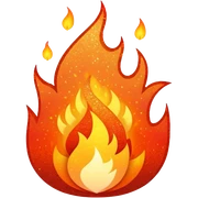 Glittery fire sticker