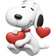 snoopy with hearts sticker