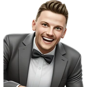 smiling boy in formal attire sticker