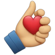 corazón mano sticker