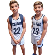 smiling boys in sportswear sticker