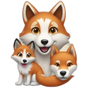 Fox and husky sticker