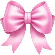 Bow Emoji "A pastel pink bow tied perfectly, with flowing silky ribbons and a glowing shimmer around its edges." sticker