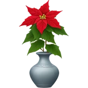 Red poinsettias in  vase sticker