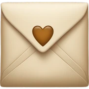 beige letter with beige heart sticker