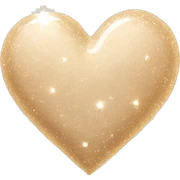 Beige heart sparkly sticker