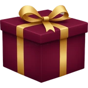 Burgundy present box sticker