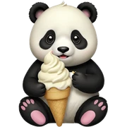 Panda eating ice cream sticker