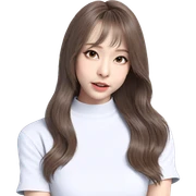 realistic girl with brown hair sticker