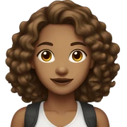 Light brown skin with dark brown curly hair and brown eyes woman sticker