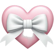 Pastel pink heart with white bow sticker