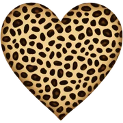 Leopard print heart sticker