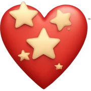 Red heart with stars sticker