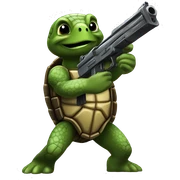 Turtle with mw2 hand cannon sticker