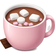 Light Pink mug of hot chocolate with marshmallows  sticker