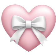 Pastel pink heart with white bow sticker