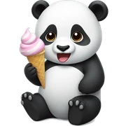 Panda eating ice cream sticker