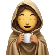 girl inside a blanket sipping coffee eyes closed sticker