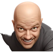 bald old man smiling meme sticker