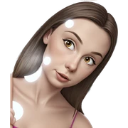 brown haired girl portrait sticker